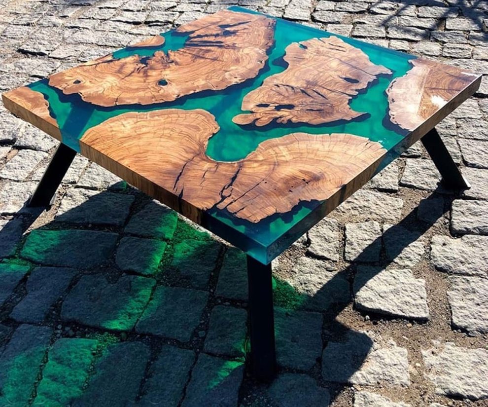 Table tronc époxy - Table resine epoxy